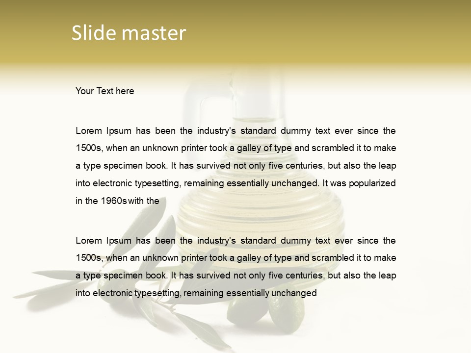 Bottle And Olives PowerPoint Template