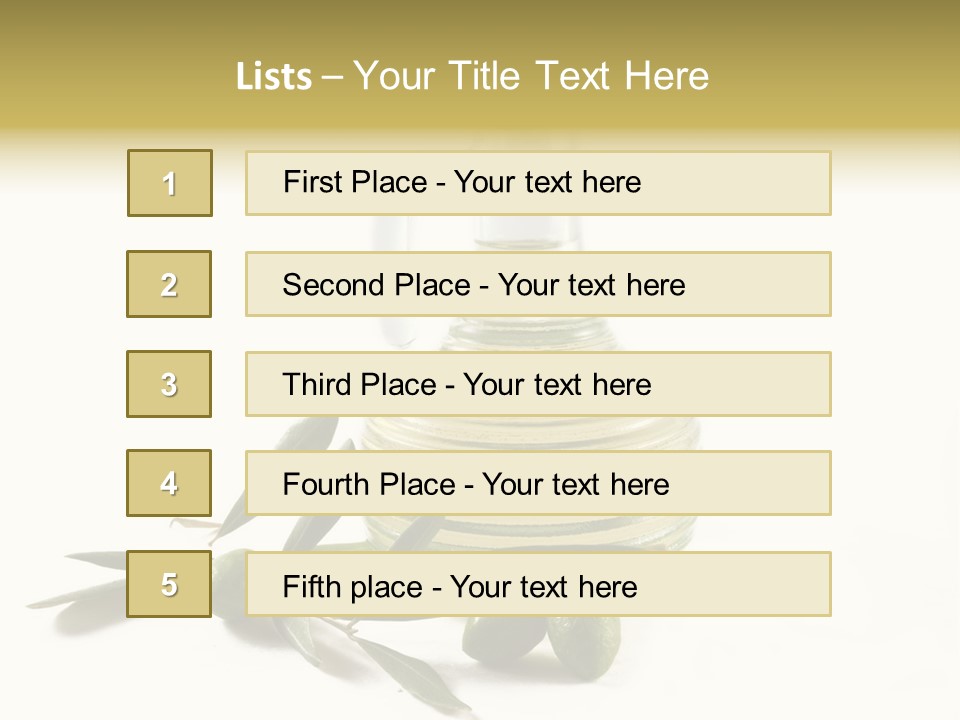 Bottle And Olives PowerPoint Template
