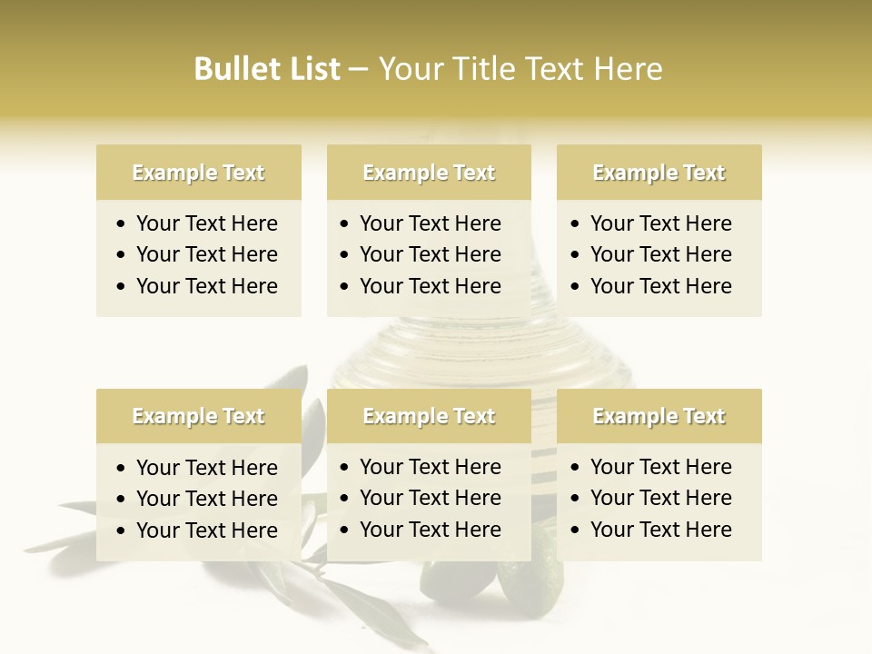 Bottle And Olives PowerPoint Template