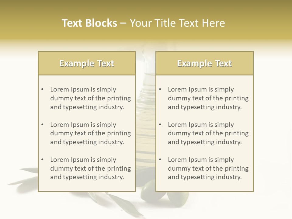 Bottle And Olives PowerPoint Template