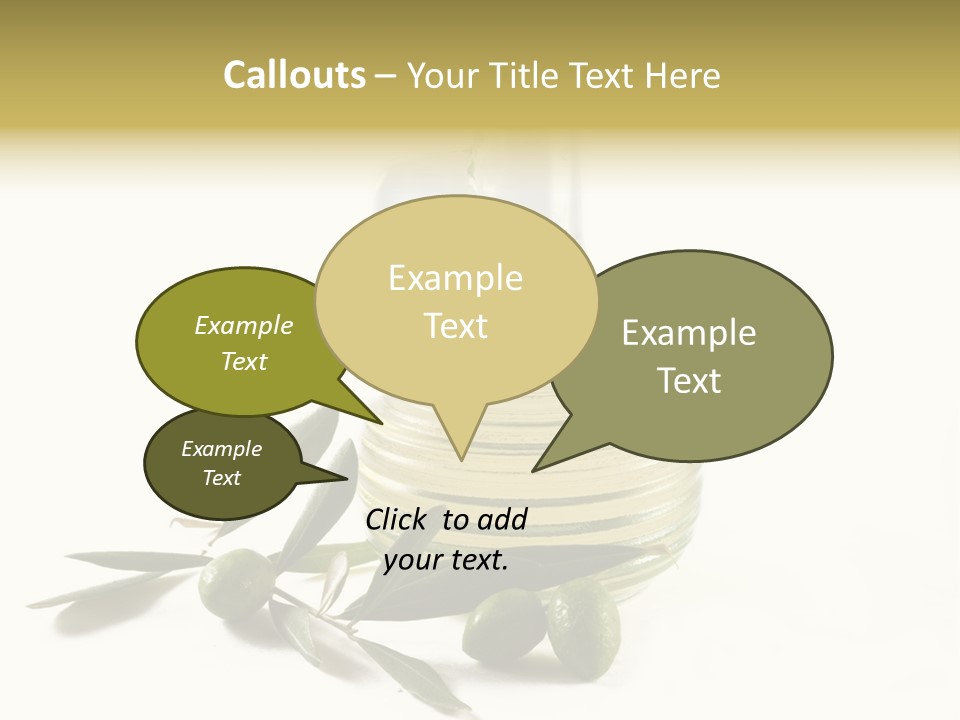 Bottle And Olives PowerPoint Template