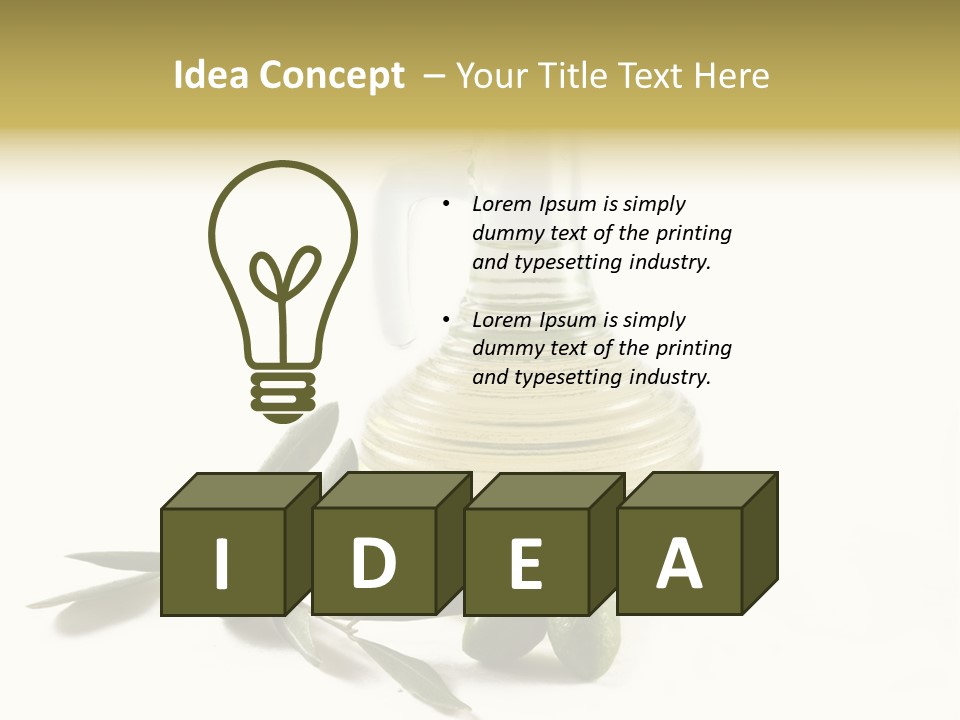 Bottle And Olives PowerPoint Template