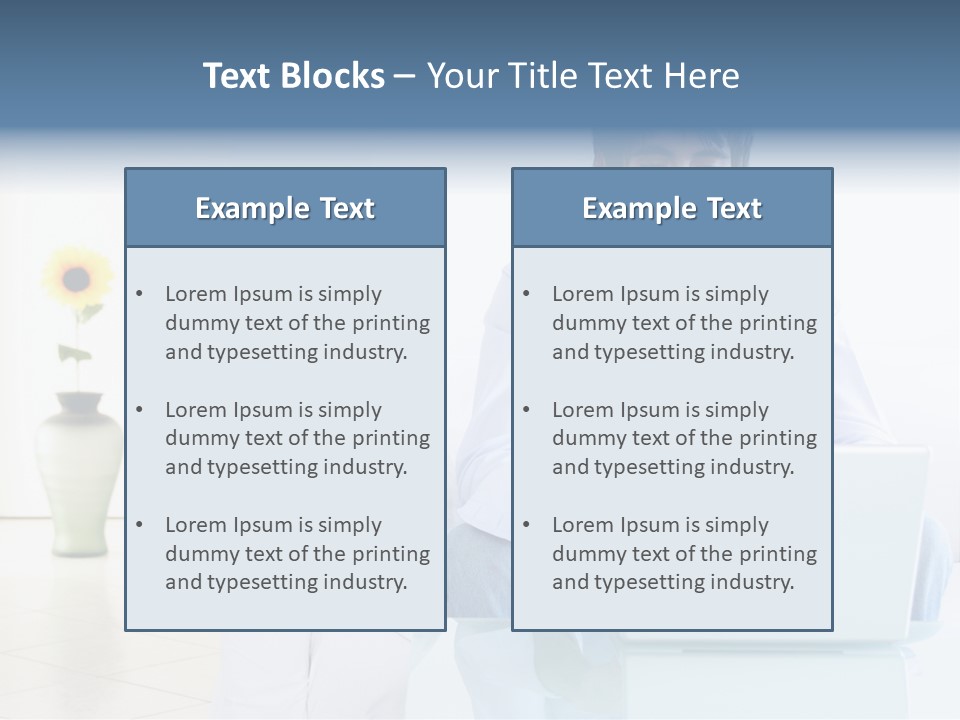 Young Man Home With Laptop PowerPoint Template