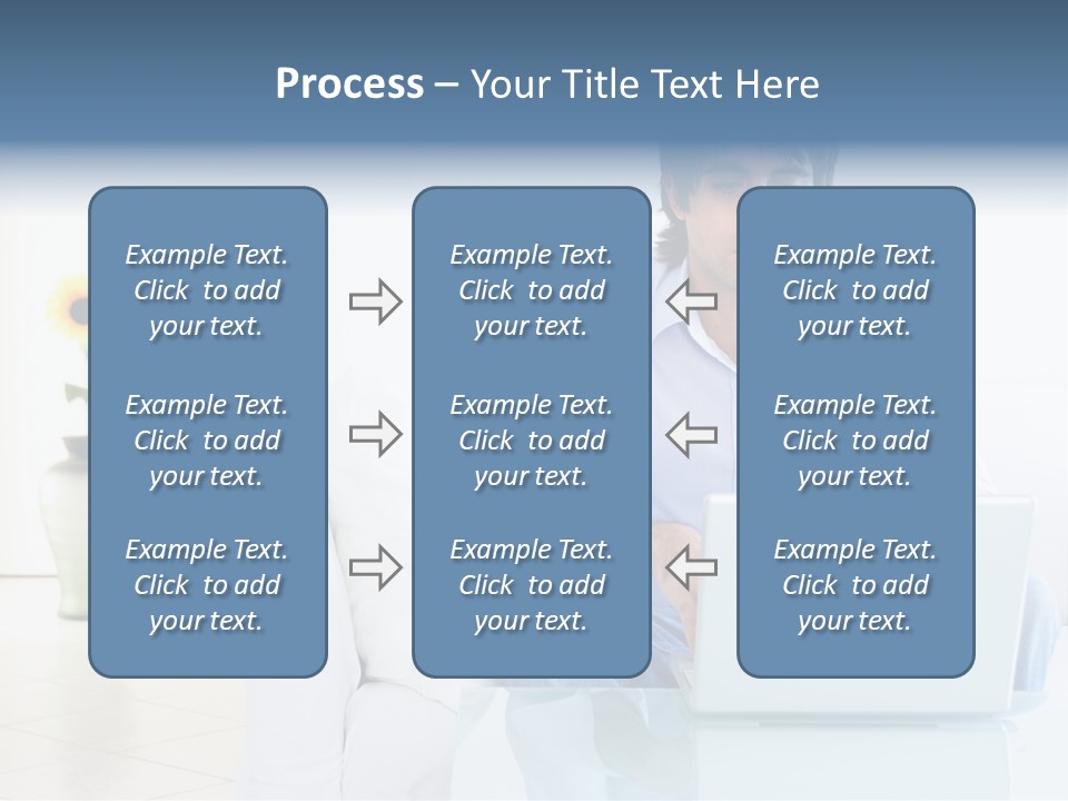 Young Man Home With Laptop PowerPoint Template