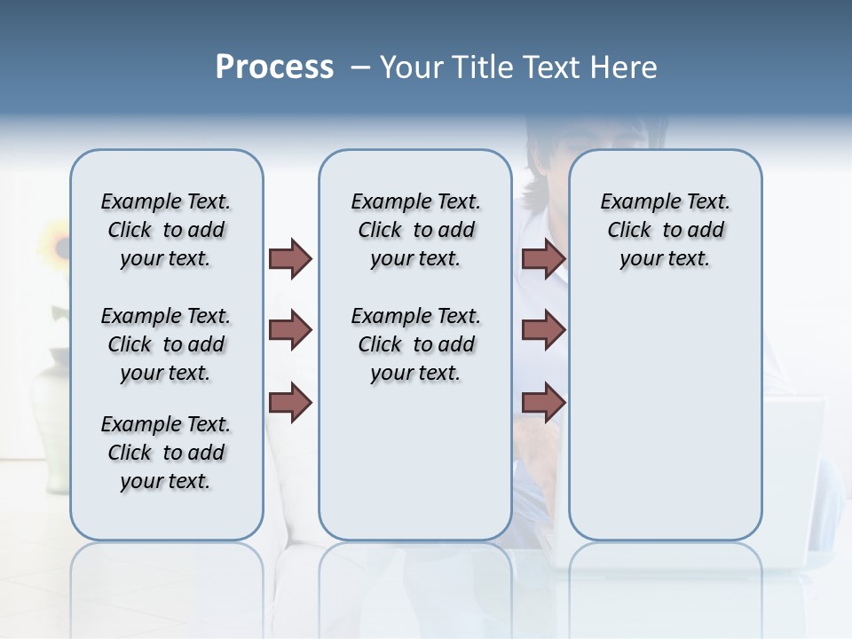 Young Man Home With Laptop PowerPoint Template