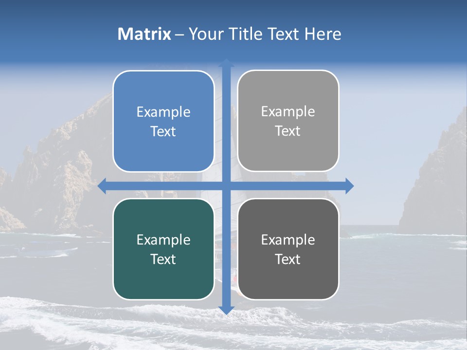 A Sailboat In The Ocean With Rocks In The Background PowerPoint Template