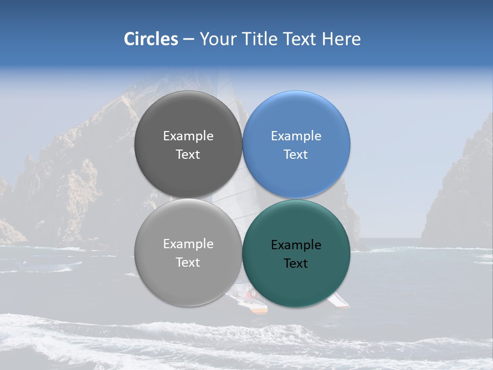 A Sailboat In The Ocean With Rocks In The Background PowerPoint Template