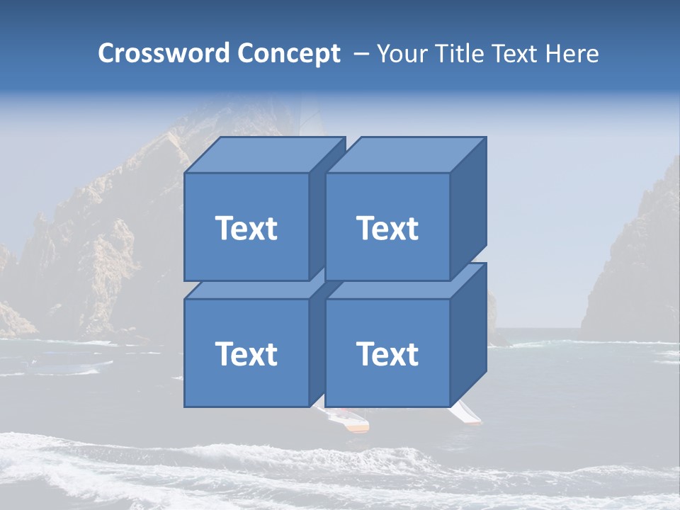 A Sailboat In The Ocean With Rocks In The Background PowerPoint Template