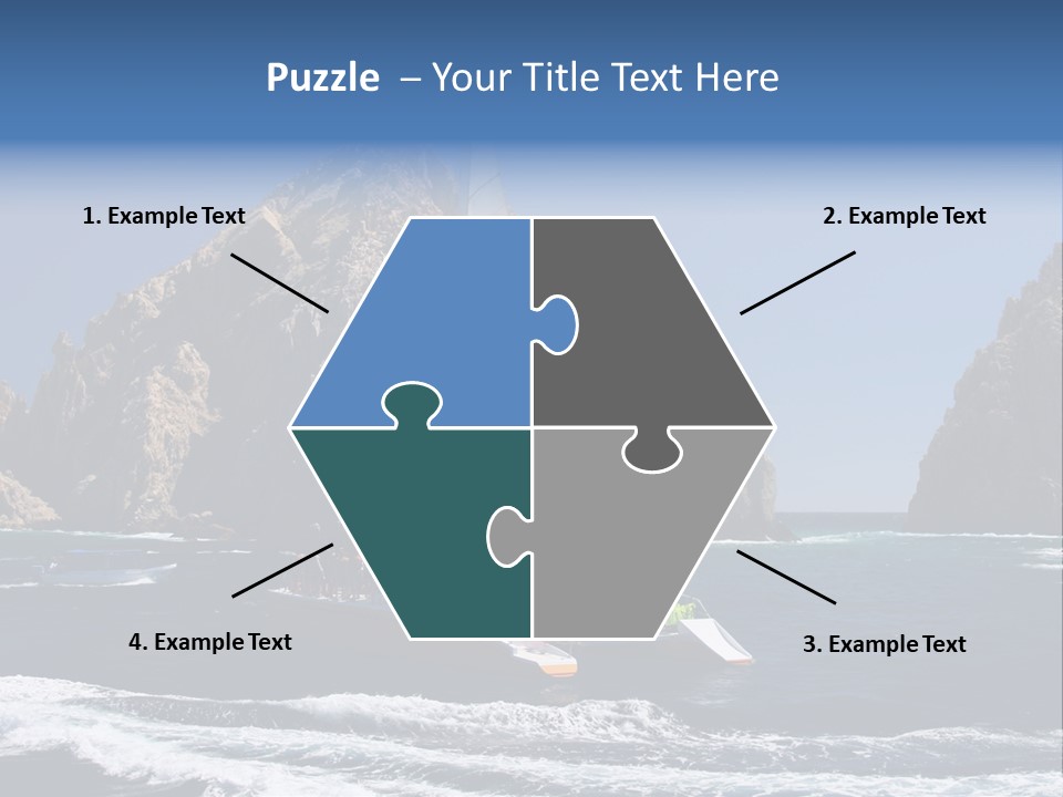 A Sailboat In The Ocean With Rocks In The Background PowerPoint Template