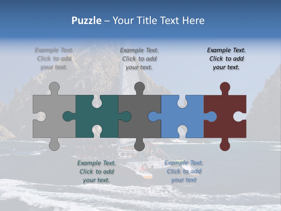 A Sailboat In The Ocean With Rocks In The Background PowerPoint Template