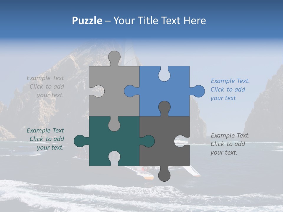 A Sailboat In The Ocean With Rocks In The Background PowerPoint Template