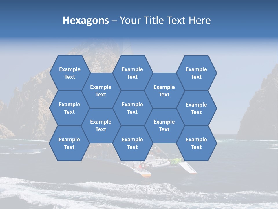 A Sailboat In The Ocean With Rocks In The Background PowerPoint Template