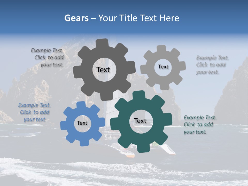 A Sailboat In The Ocean With Rocks In The Background PowerPoint Template