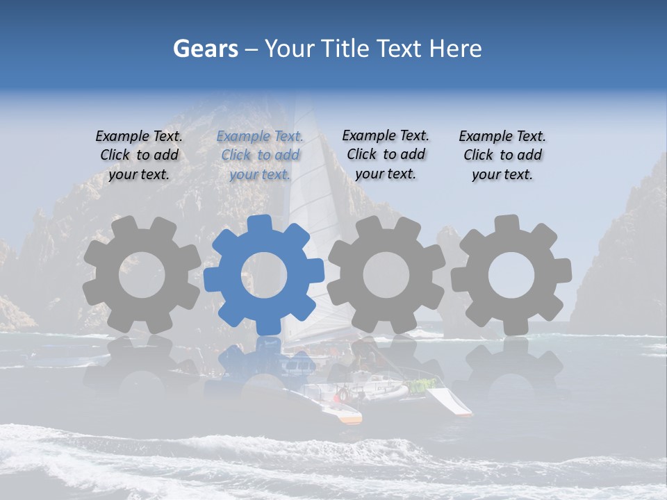 A Sailboat In The Ocean With Rocks In The Background PowerPoint Template