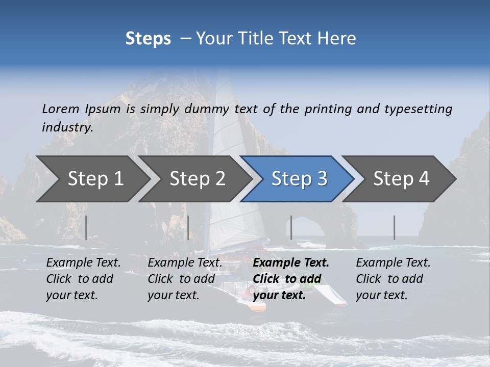 A Sailboat In The Ocean With Rocks In The Background PowerPoint Template