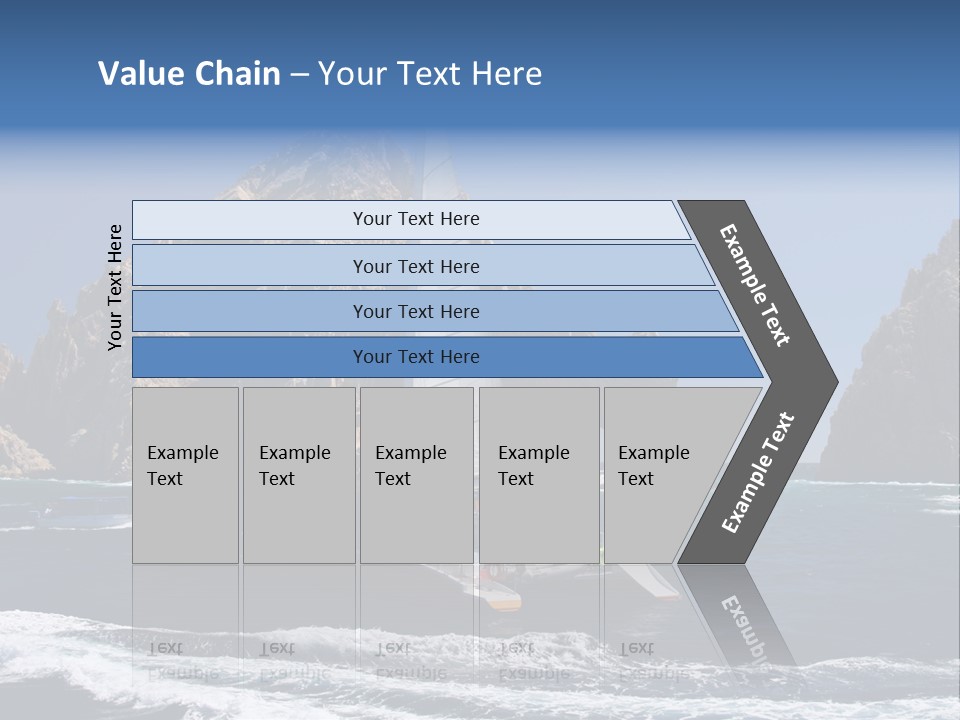 A Sailboat In The Ocean With Rocks In The Background PowerPoint Template