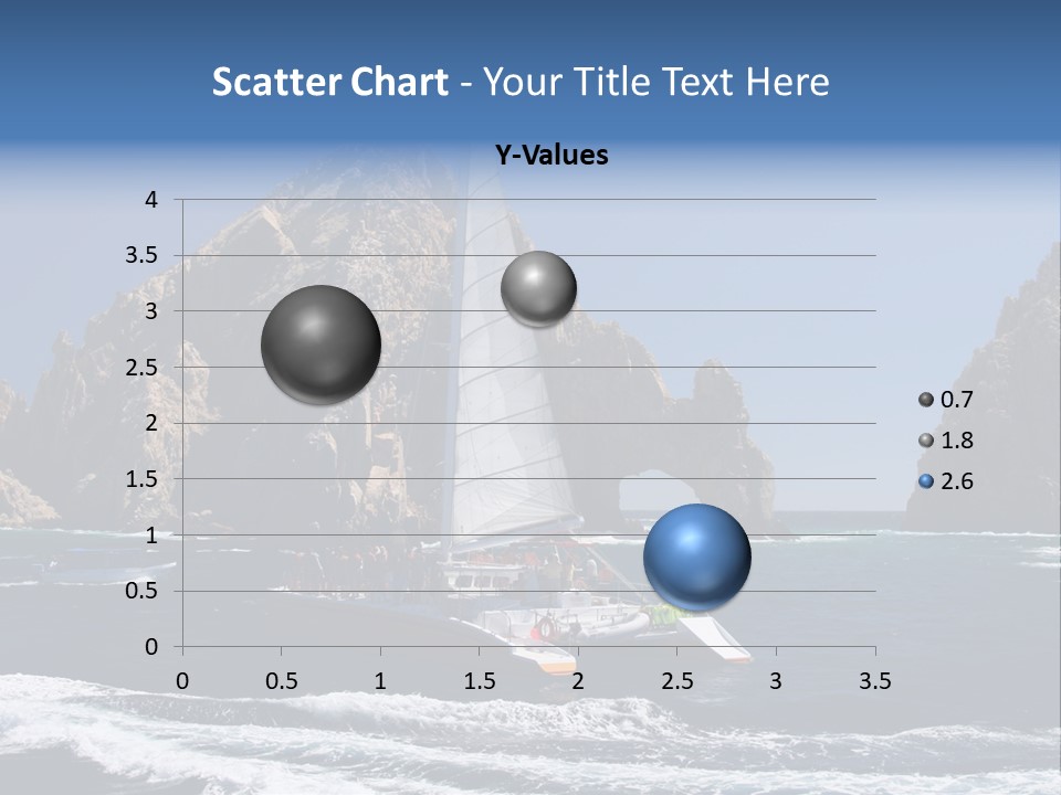 A Sailboat In The Ocean With Rocks In The Background PowerPoint Template