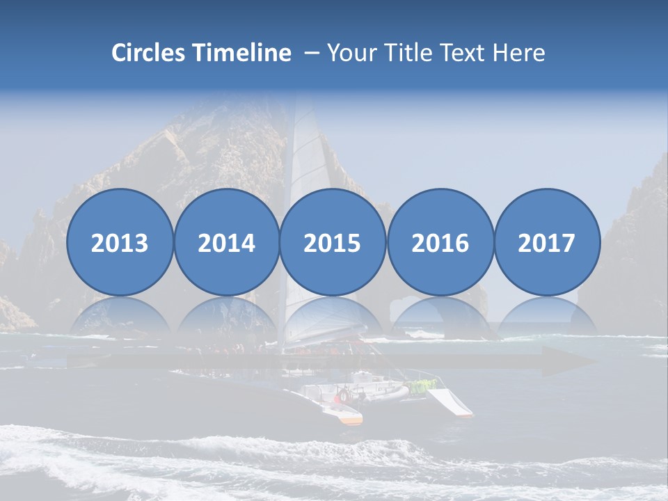 A Sailboat In The Ocean With Rocks In The Background PowerPoint Template