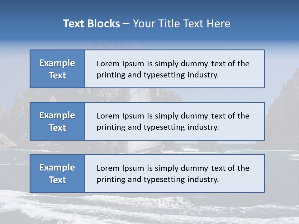 A Sailboat In The Ocean With Rocks In The Background PowerPoint Template