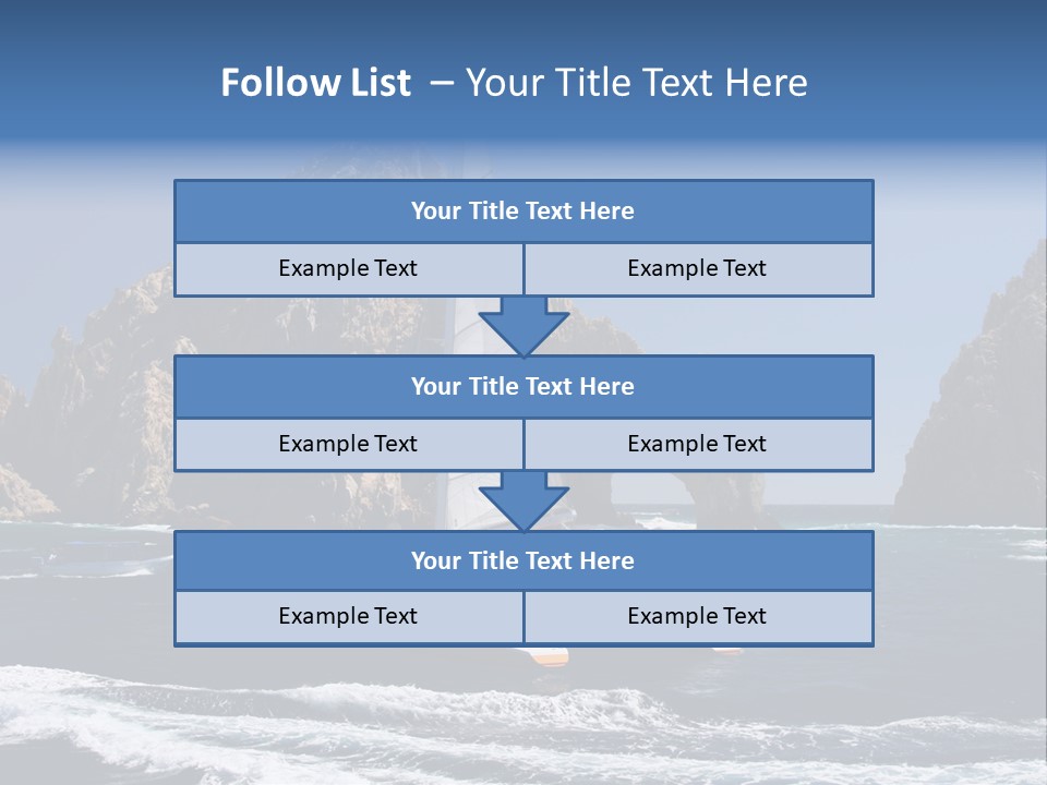 A Sailboat In The Ocean With Rocks In The Background PowerPoint Template
