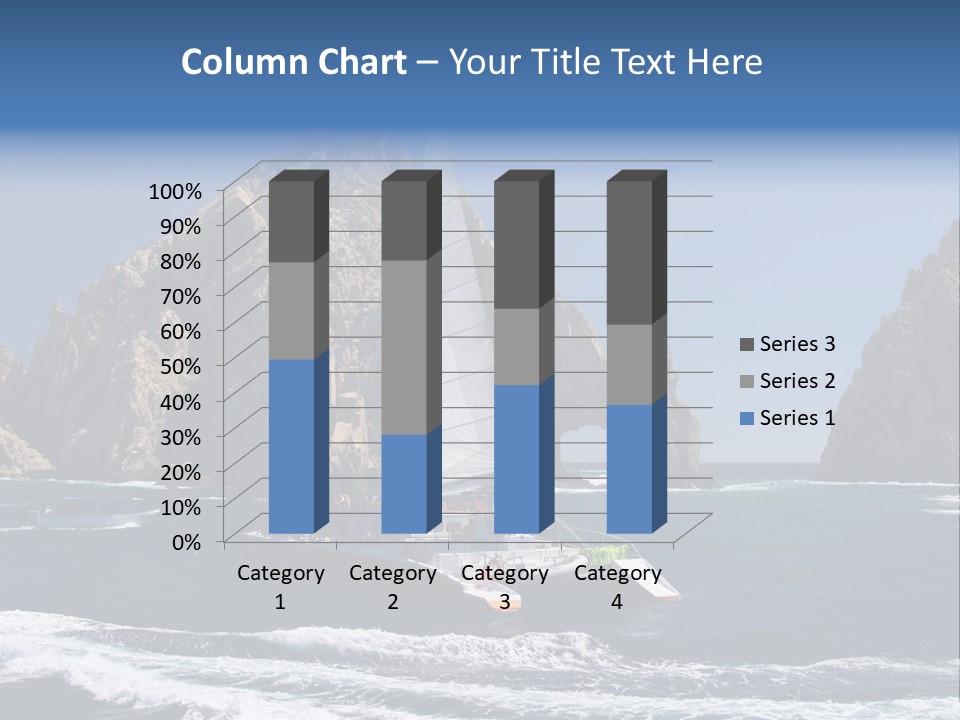 A Sailboat In The Ocean With Rocks In The Background PowerPoint Template
