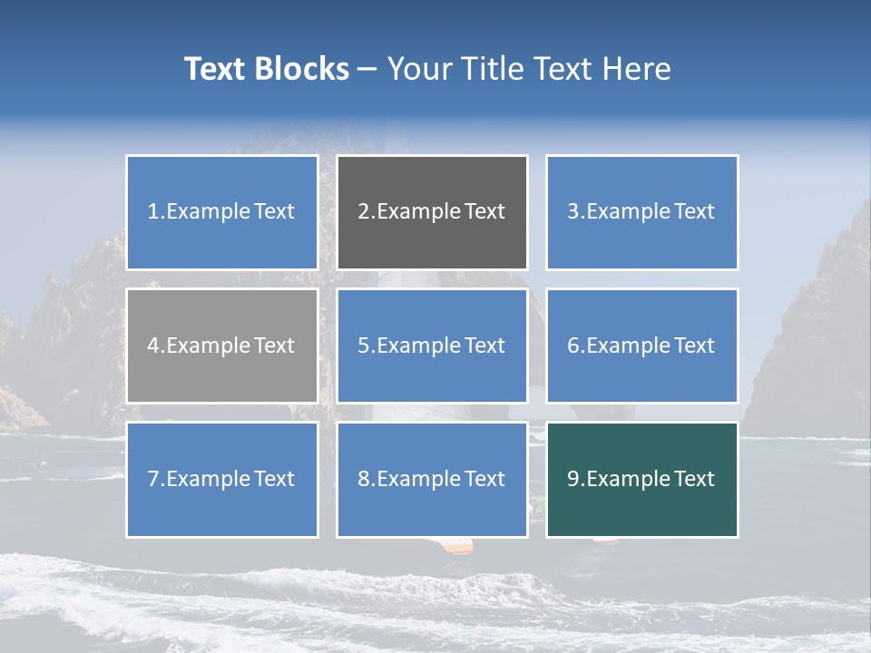 A Sailboat In The Ocean With Rocks In The Background PowerPoint Template