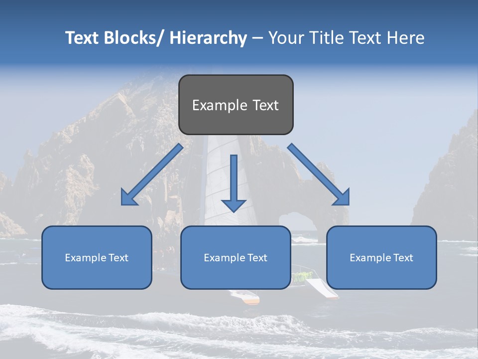 A Sailboat In The Ocean With Rocks In The Background PowerPoint Template