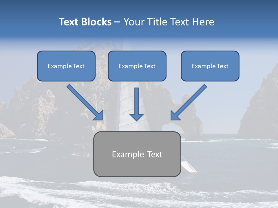 A Sailboat In The Ocean With Rocks In The Background PowerPoint Template