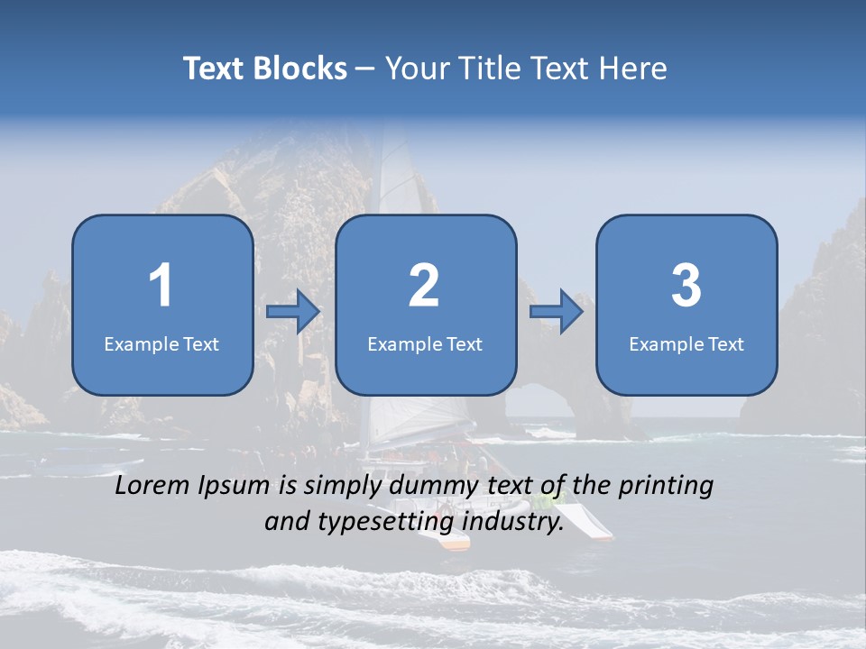 A Sailboat In The Ocean With Rocks In The Background PowerPoint Template