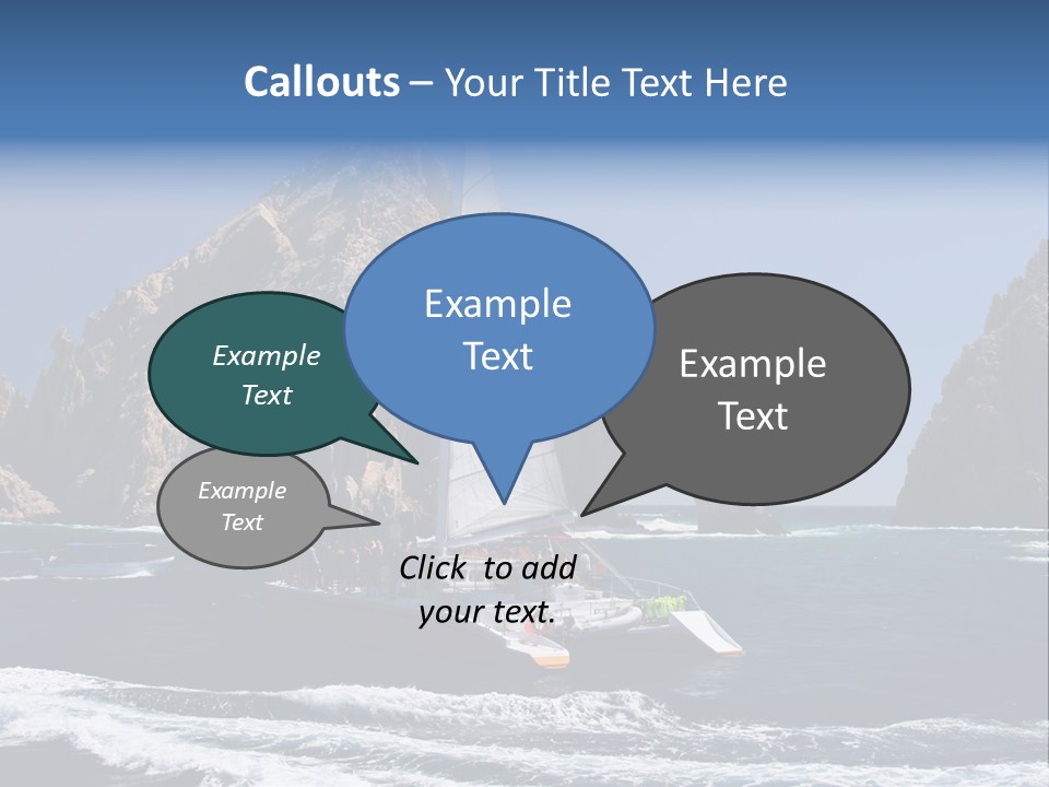 A Sailboat In The Ocean With Rocks In The Background PowerPoint Template