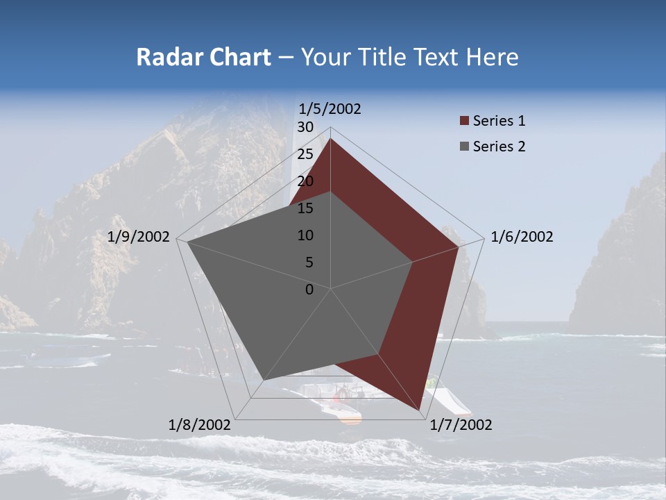 A Sailboat In The Ocean With Rocks In The Background PowerPoint Template