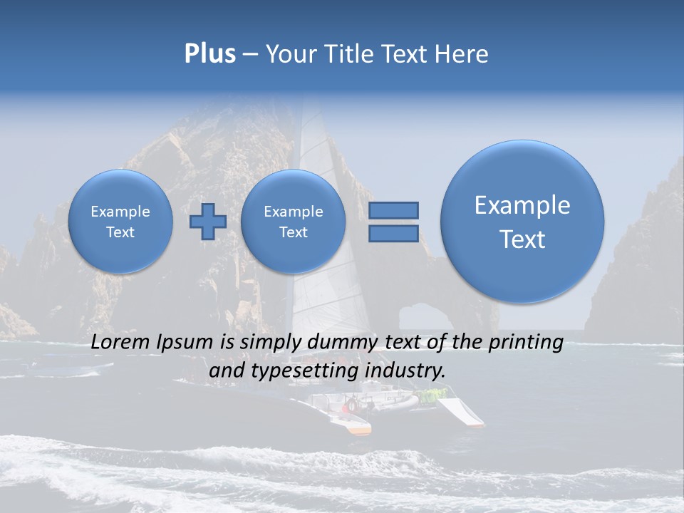 A Sailboat In The Ocean With Rocks In The Background PowerPoint Template