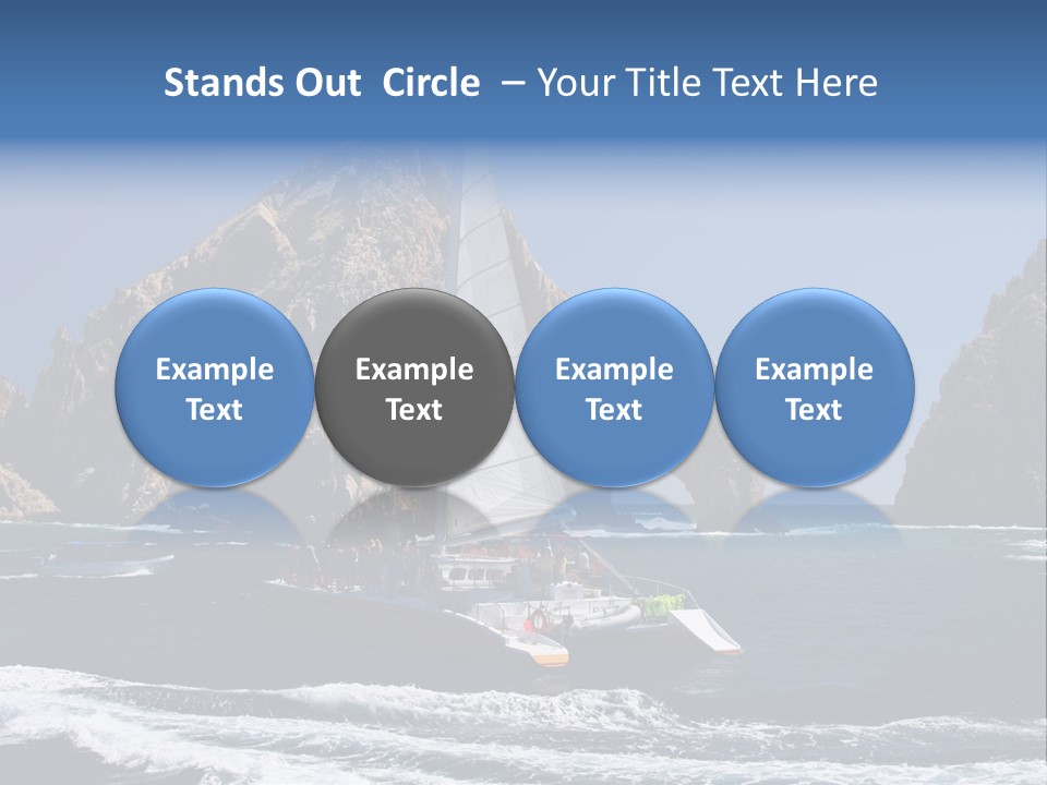 A Sailboat In The Ocean With Rocks In The Background PowerPoint Template