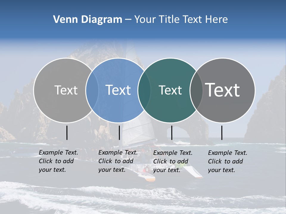 A Sailboat In The Ocean With Rocks In The Background PowerPoint Template