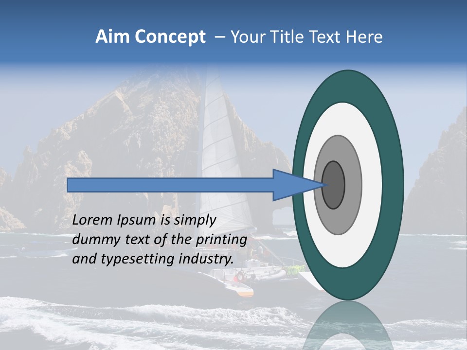 A Sailboat In The Ocean With Rocks In The Background PowerPoint Template