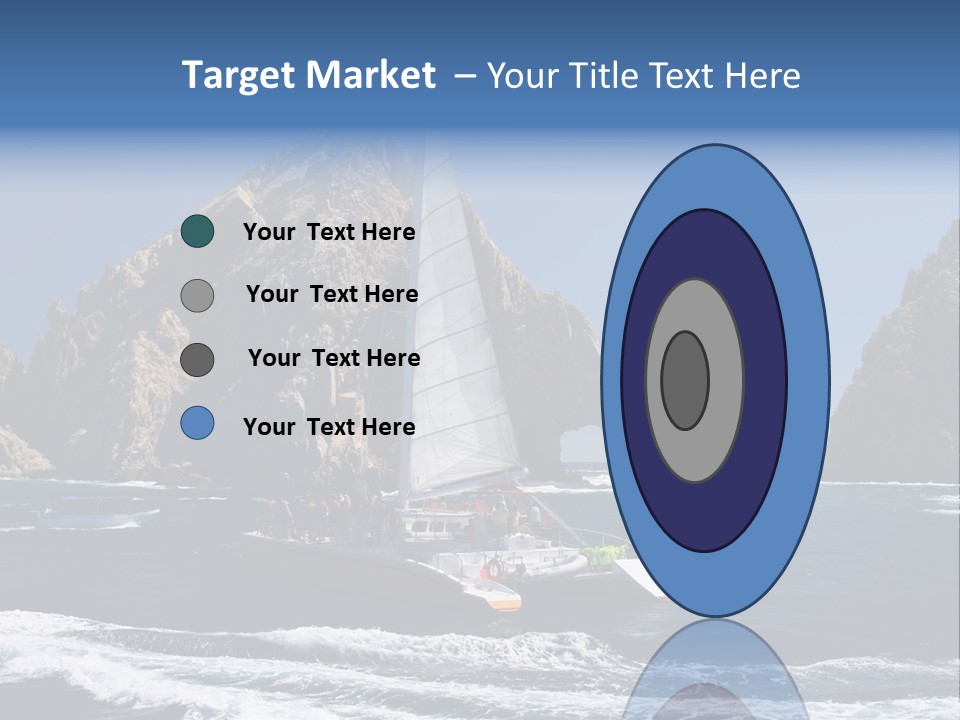 A Sailboat In The Ocean With Rocks In The Background PowerPoint Template