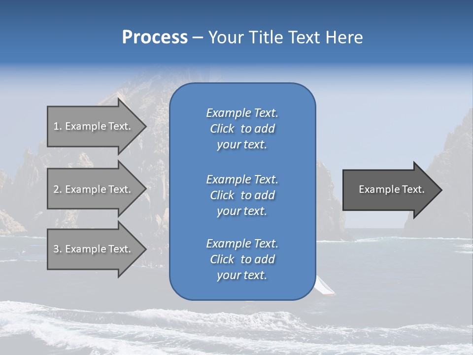 A Sailboat In The Ocean With Rocks In The Background PowerPoint Template