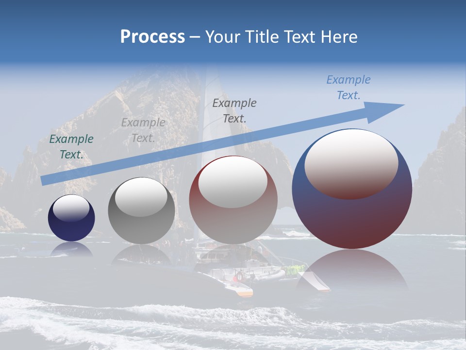 A Sailboat In The Ocean With Rocks In The Background PowerPoint Template