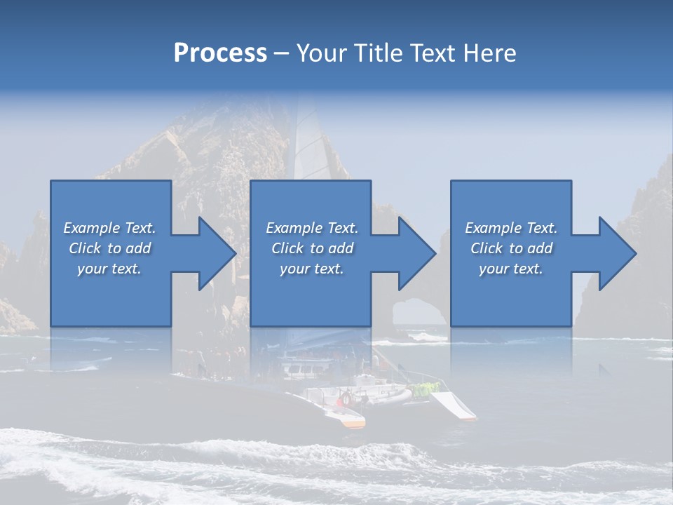 A Sailboat In The Ocean With Rocks In The Background PowerPoint Template