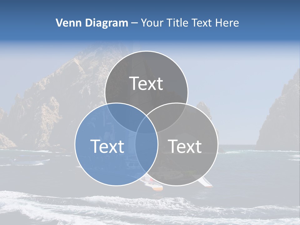 A Sailboat In The Ocean With Rocks In The Background PowerPoint Template