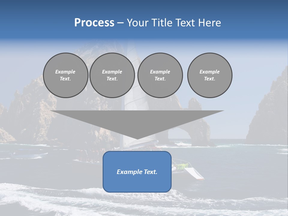 A Sailboat In The Ocean With Rocks In The Background PowerPoint Template