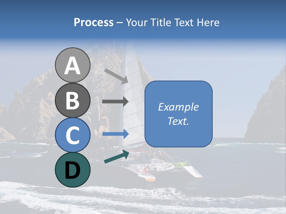 A Sailboat In The Ocean With Rocks In The Background PowerPoint Template