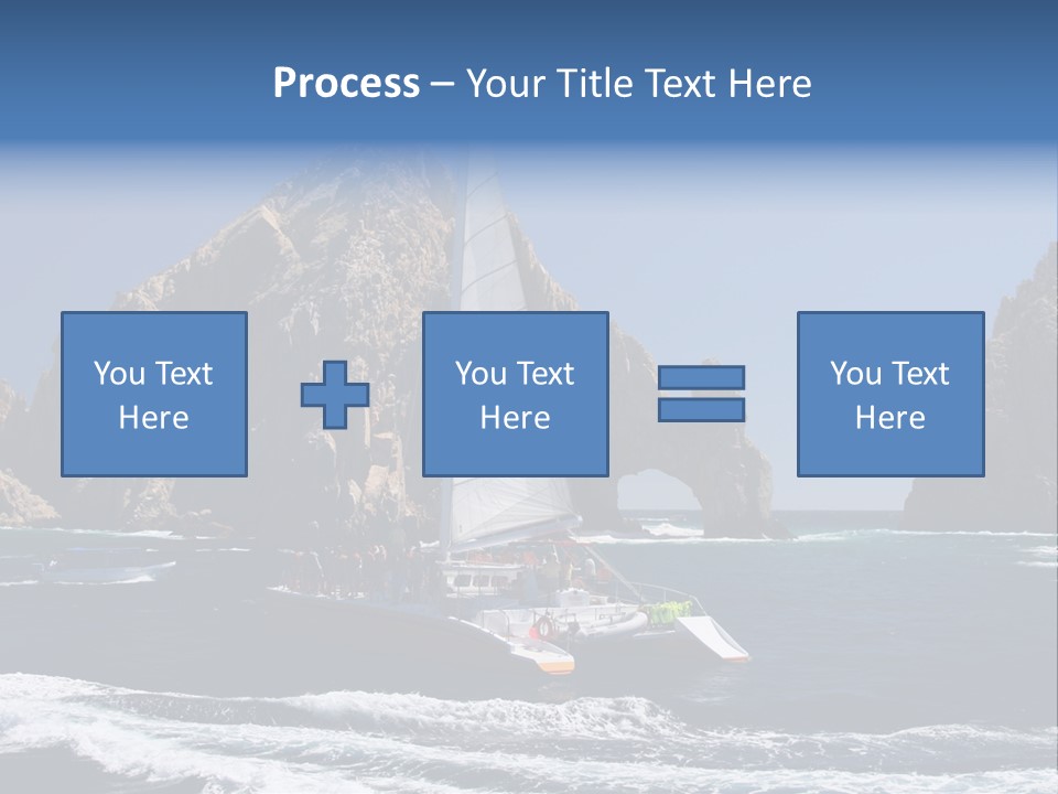 A Sailboat In The Ocean With Rocks In The Background PowerPoint Template