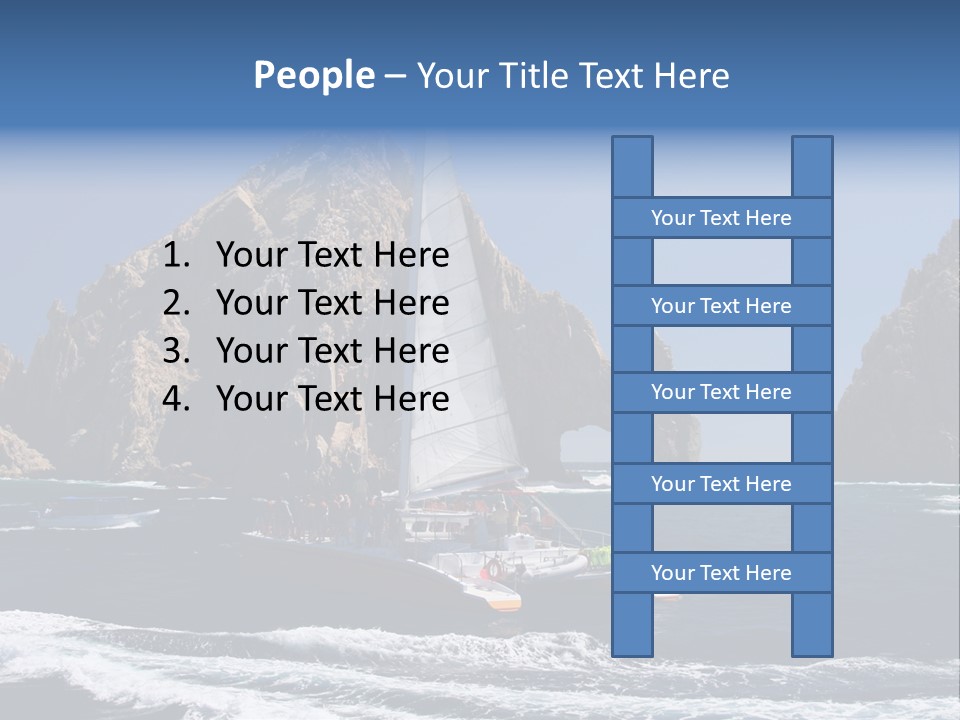 A Sailboat In The Ocean With Rocks In The Background PowerPoint Template