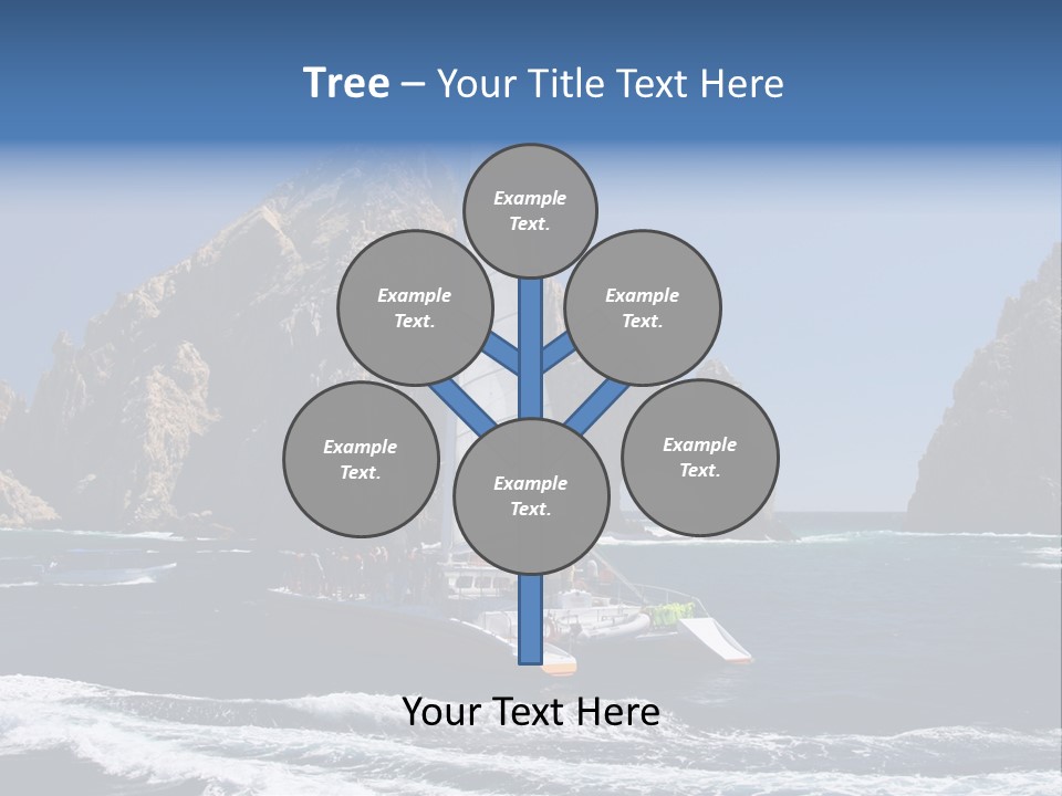 A Sailboat In The Ocean With Rocks In The Background PowerPoint Template