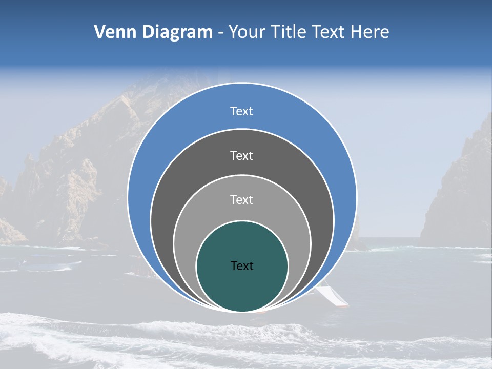 A Sailboat In The Ocean With Rocks In The Background PowerPoint Template