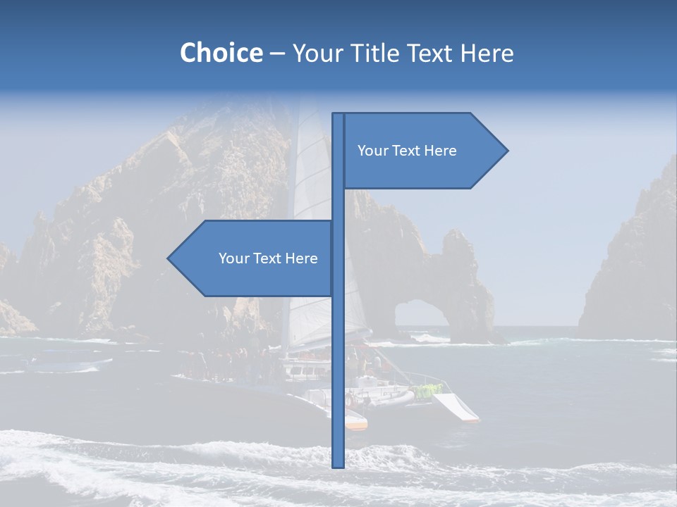 A Sailboat In The Ocean With Rocks In The Background PowerPoint Template