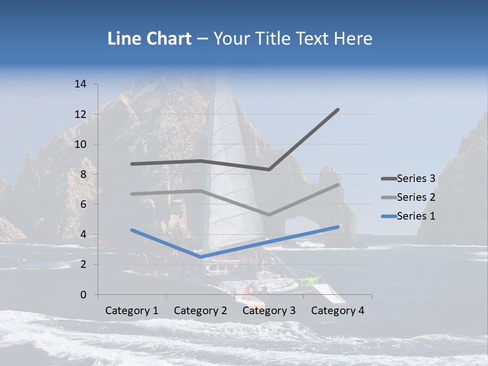 A Sailboat In The Ocean With Rocks In The Background PowerPoint Template