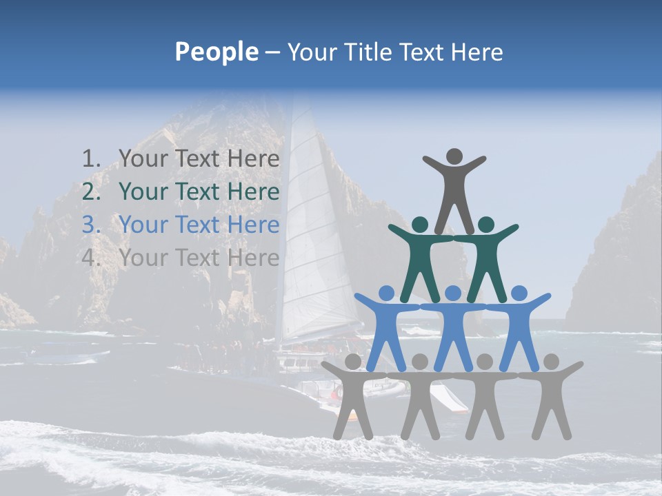 A Sailboat In The Ocean With Rocks In The Background PowerPoint Template