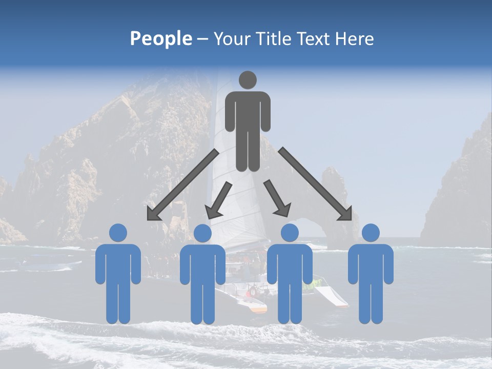 A Sailboat In The Ocean With Rocks In The Background PowerPoint Template